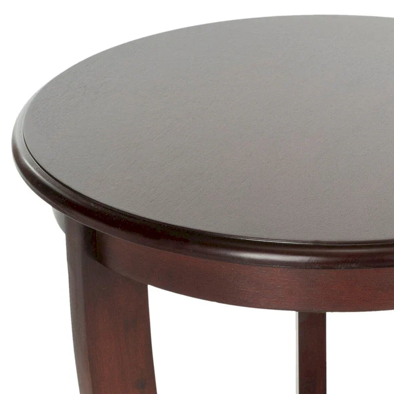 Round Pedestal Side Table with Curved Legs and Lower Shelf 12