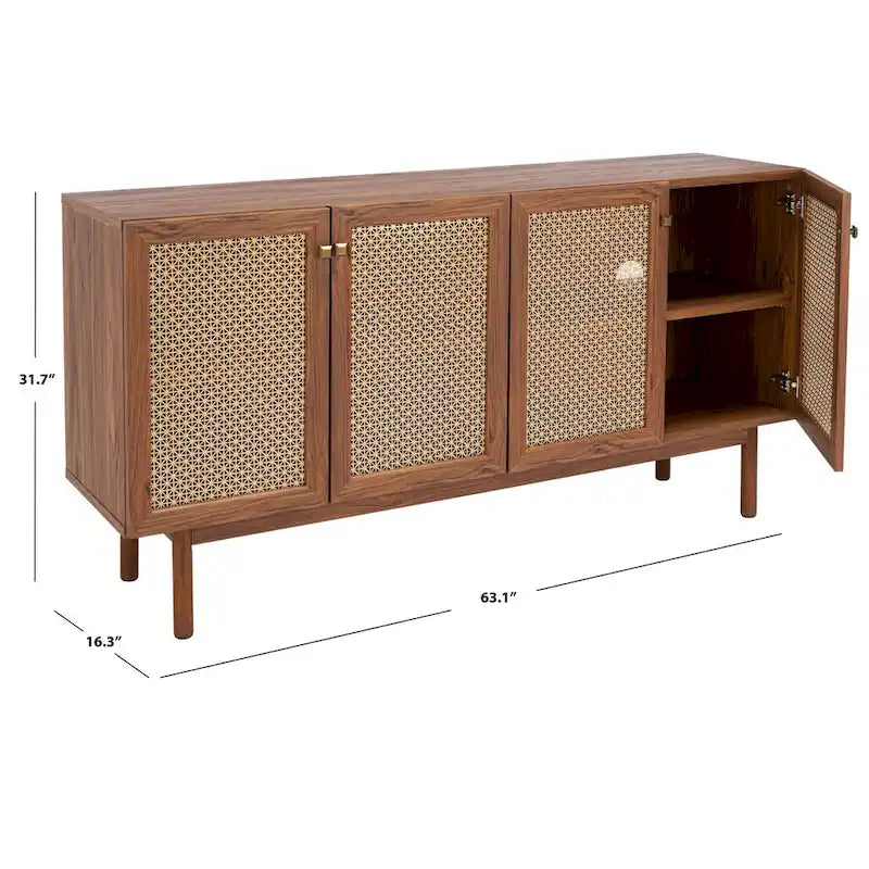 SAFAVIEH Micaela 63-Inch 4-Door Media TV Stand - Dimensions: 63.1" W x 16.3" D x 31.7" H 8