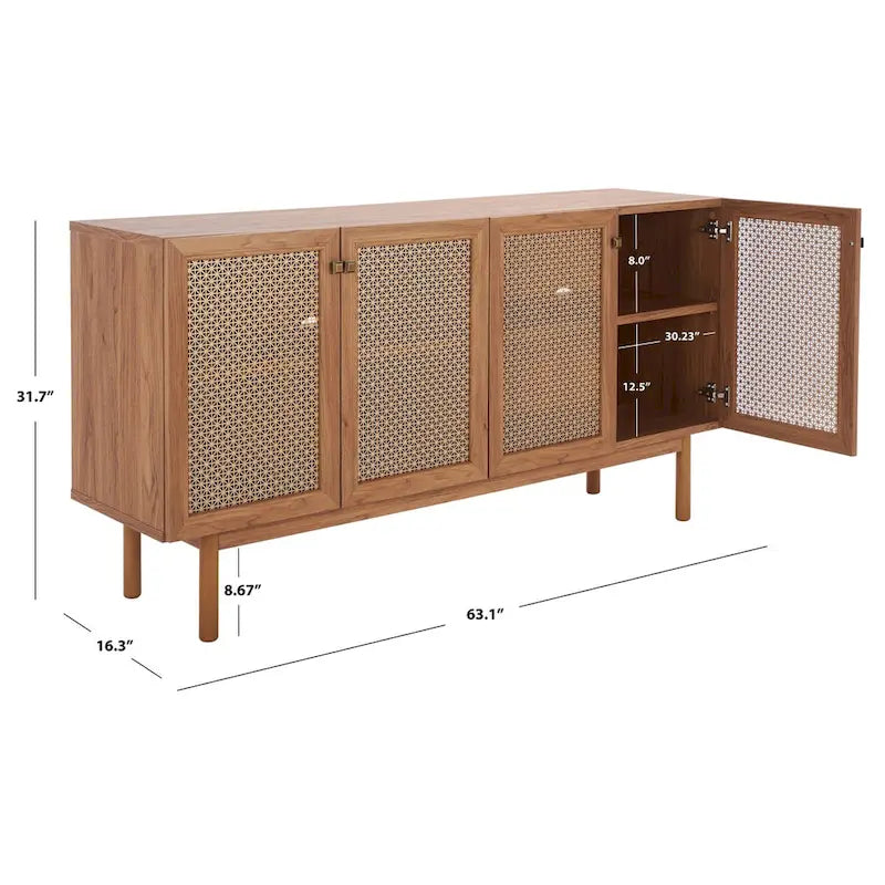SAFAVIEH Micaela 63-Inch 4-Door Media TV Stand - Dimensions: 63.1" W x 16.3" D x 31.7" H 21