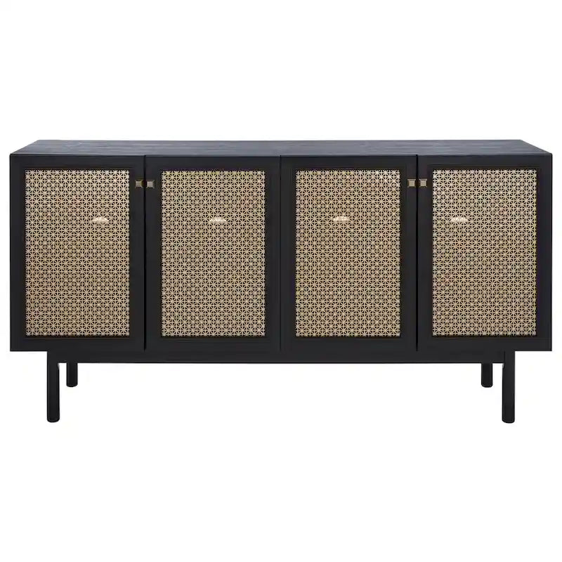 SAFAVIEH Micaela 63-Inch 4-Door Media TV Stand - Dimensions: 63.1" W x 16.3" D x 31.7" H 33