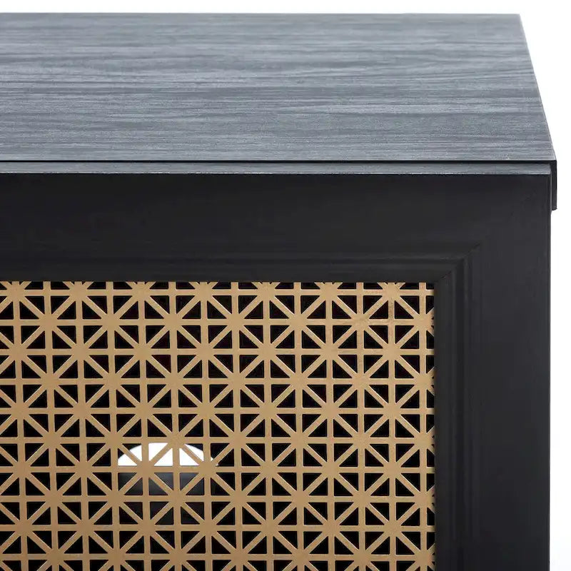SAFAVIEH Micaela 63-Inch 4-Door Media TV Stand - Dimensions: 63.1" W x 16.3" D x 31.7" H 35
