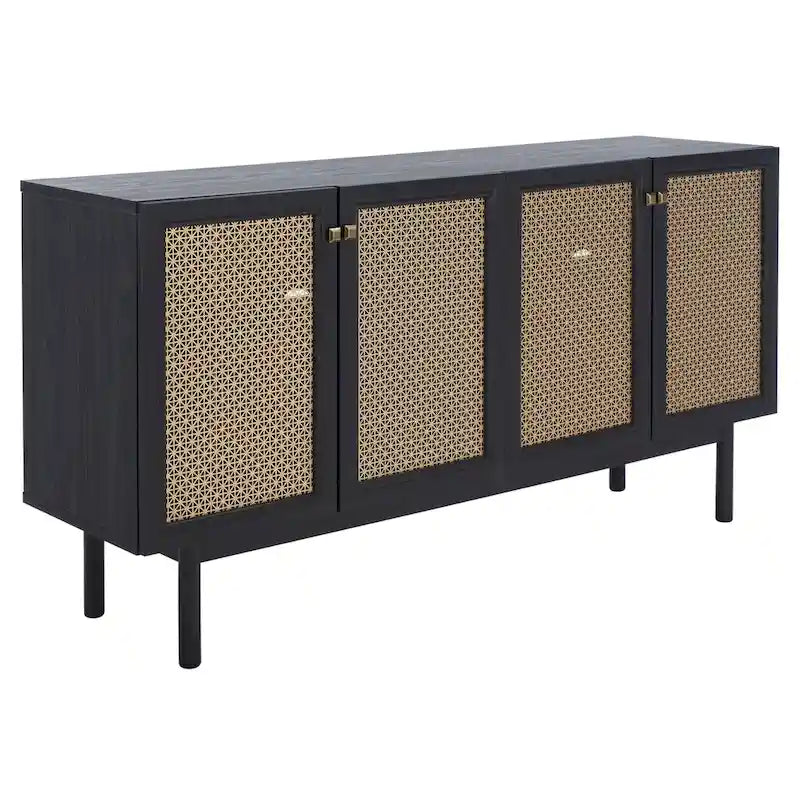 SAFAVIEH Micaela 63-Inch 4-Door Media TV Stand - Dimensions: 63.1" W x 16.3" D x 31.7" H 39