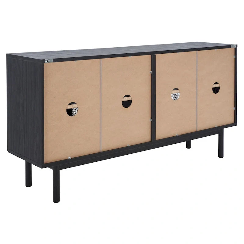 SAFAVIEH Micaela 63-Inch 4-Door Media TV Stand - Dimensions: 63.1" W x 16.3" D x 31.7" H 42