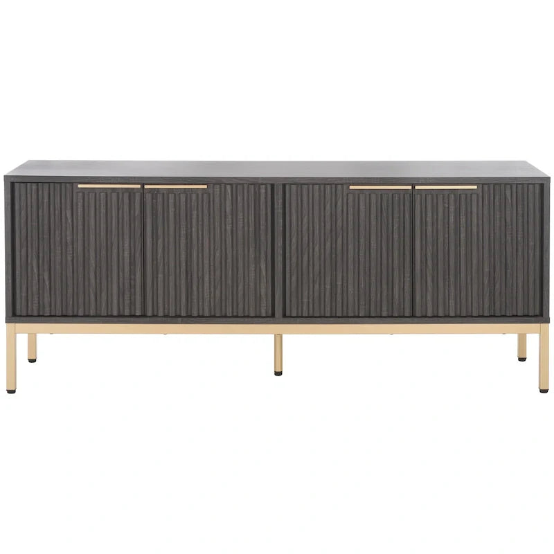 SAFAVIEH Deandra 4-Door Media Stand for Entertainment - Accommodates Up to 65-Inch Flat Screen TV - Dimensions: 60.8" W x 17.7" D x 24.6" H 49