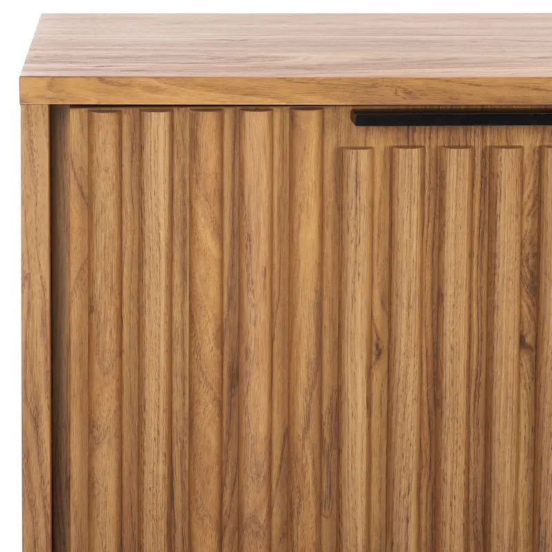 Mid Century TV Stand with Tambour Doors and Storage Drawers 24