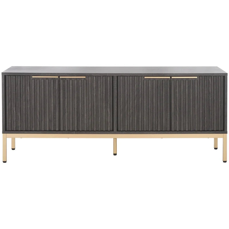 SAFAVIEH Deandra 4-Door Media Stand for Entertainment - Accommodates Up to 65-Inch Flat Screen TV - Dimensions: 60.8" W x 17.7" D x 24.6" H 26