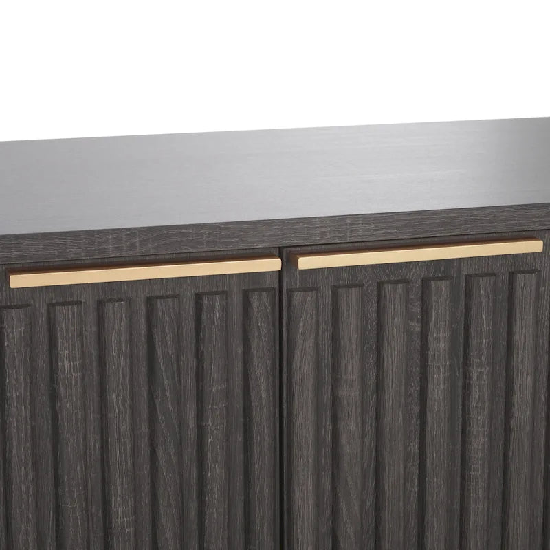 Mid Century TV Stand with Tambour Doors and Storage Drawers 33