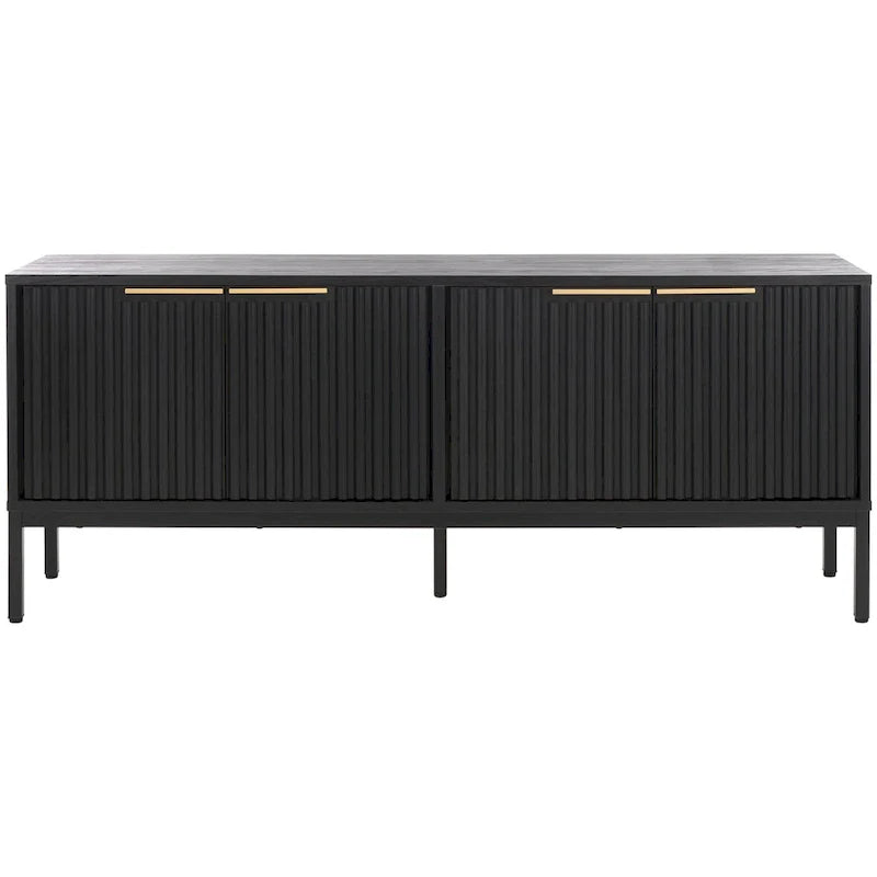 SAFAVIEH Deandra 4-Door Media Stand for Entertainment - Accommodates Up to 65-Inch Flat Screen TV - Dimensions: 60.8" W x 17.7" D x 24.6" H 36