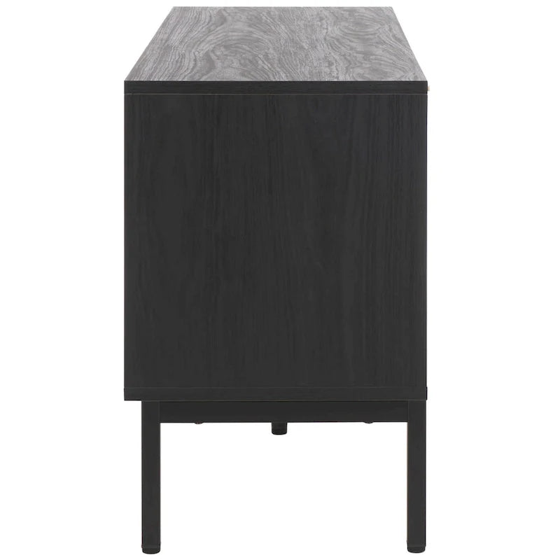 Mid Century TV Stand with Tambour Doors and Storage Drawers 38