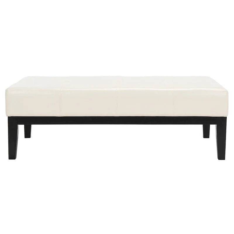 SAFAVIEH Tonja Brown Bicast Leather Rectangular Ottoman 27