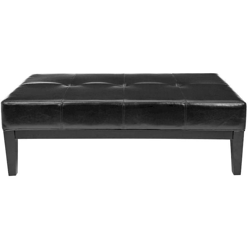 SAFAVIEH Tonja Brown Bicast Leather Rectangular Ottoman 2