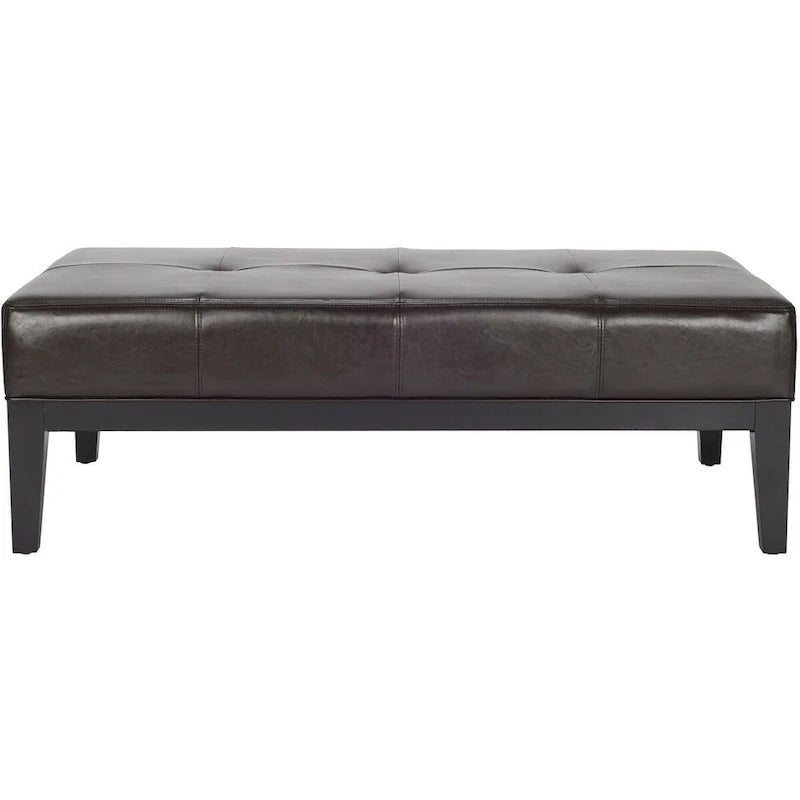 SAFAVIEH Tonja Brown Bicast Leather Rectangular Ottoman 7