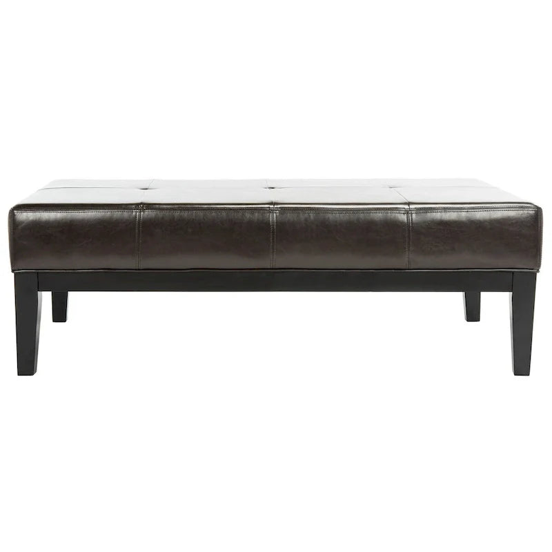 SAFAVIEH Tonja Brown Bicast Leather Rectangular Ottoman 8