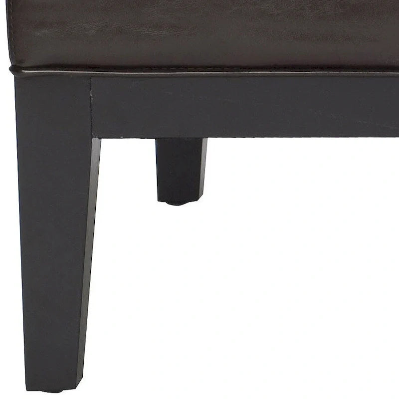 SAFAVIEH Tonja Brown Bicast Leather Rectangular Ottoman 9
