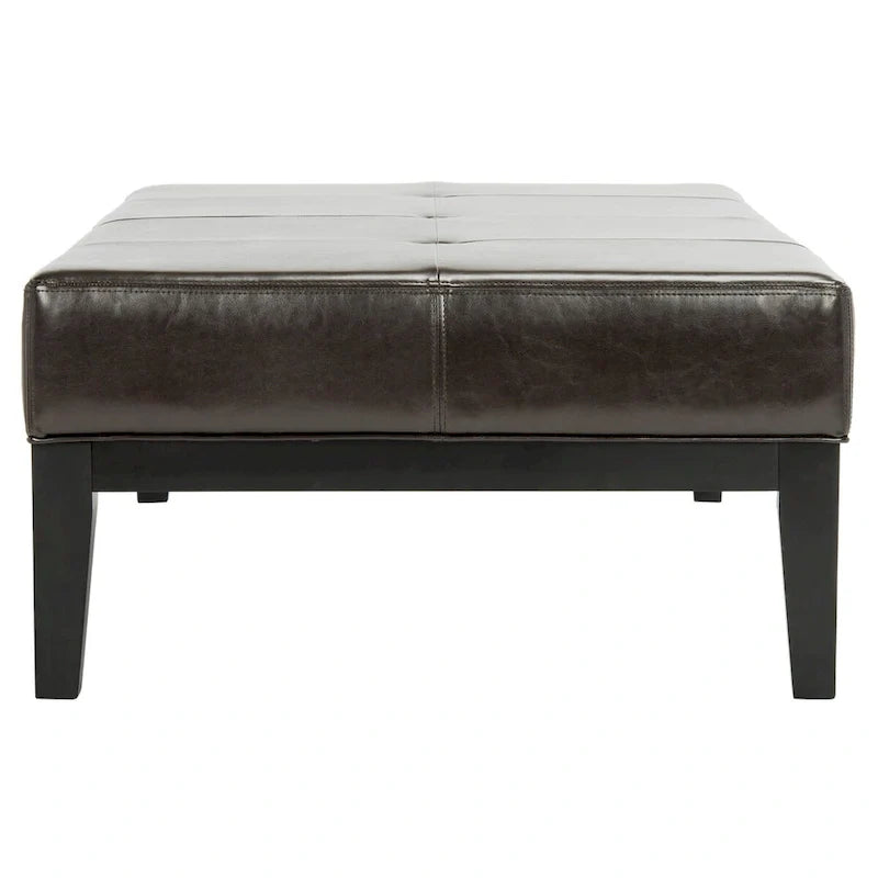SAFAVIEH Tonja Brown Bicast Leather Rectangular Ottoman 11
