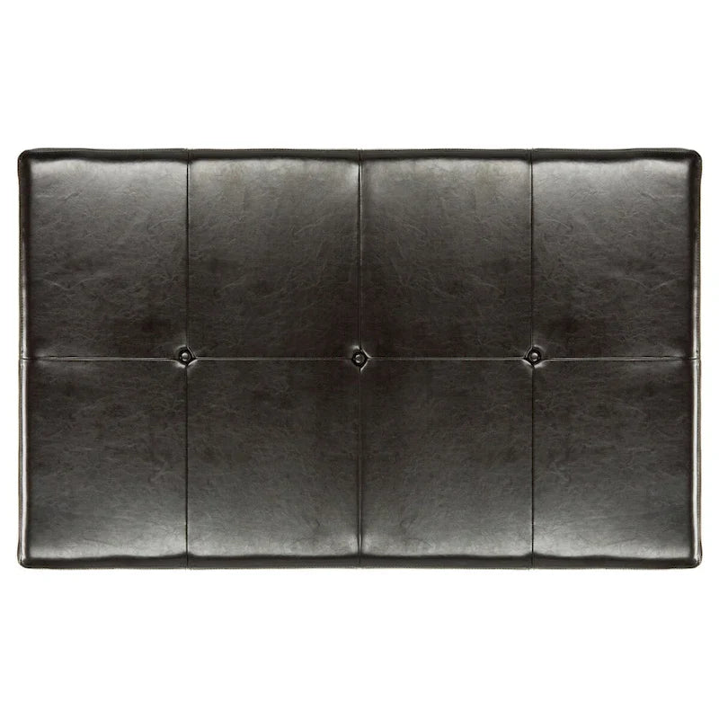 SAFAVIEH Tonja Brown Bicast Leather Rectangular Ottoman 12