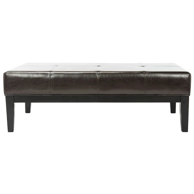 SAFAVIEH Tonja Brown Bicast Leather Rectangular Ottoman 13
