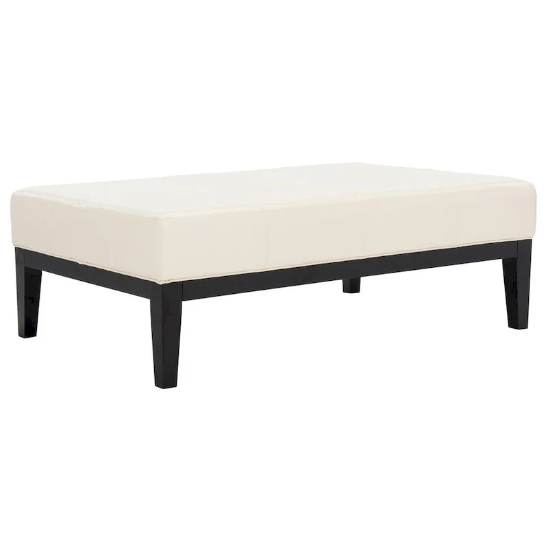 SAFAVIEH Tonja Brown Bicast Leather Rectangular Ottoman 18