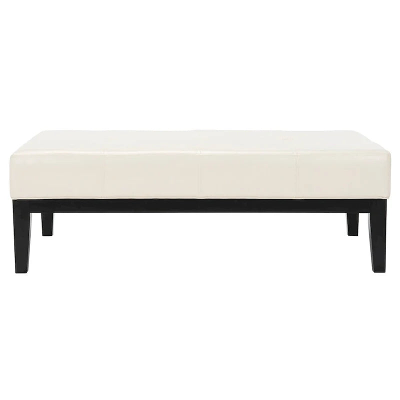 SAFAVIEH Tonja Brown Bicast Leather Rectangular Ottoman 22