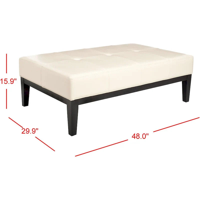 SAFAVIEH Tonja Brown Bicast Leather Rectangular Ottoman 24