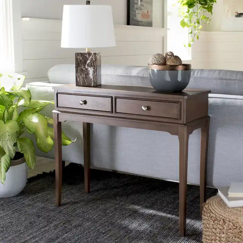 SAFAVIEH Affie 2-Drawer Console Table - Dimensions: 35.5" W x 13" D x 29.5" H 3