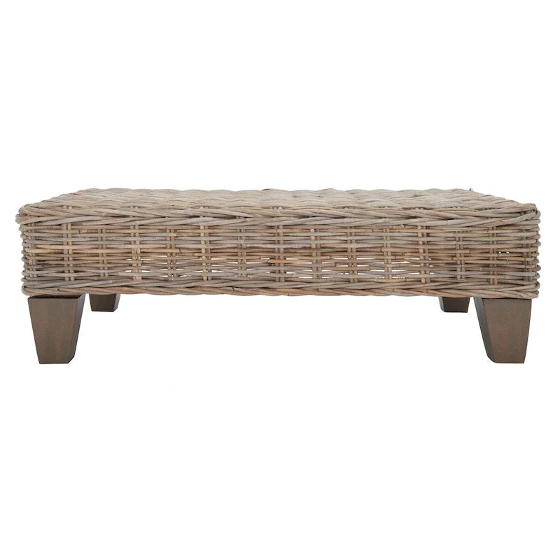 SAFAVIEH Caron Natural Wicker Bench - Washed Finish - Dimensions: 41"W x 28"D x 12"H 20