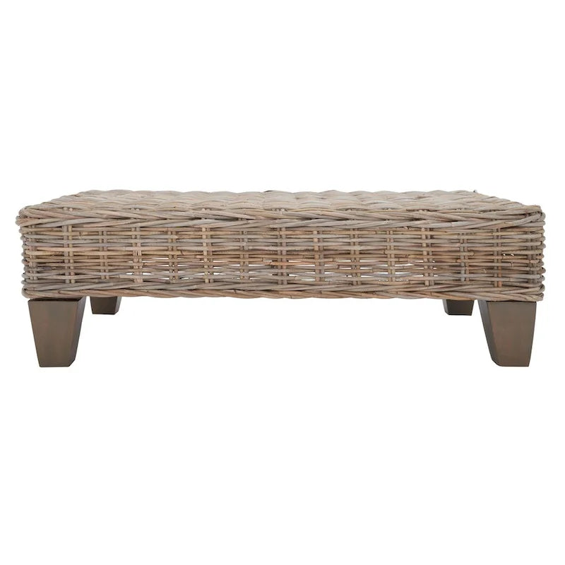 SAFAVIEH Caron Natural Wicker Bench - Washed Finish - Dimensions: 41"W x 28"D x 12"H 4