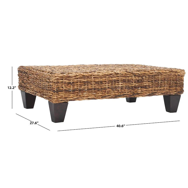SAFAVIEH Caron Natural Wicker Bench - Washed Finish - Dimensions: 41"W x 28"D x 12"H 11