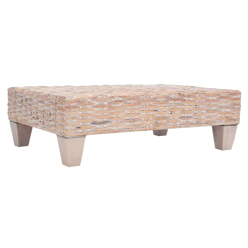 SAFAVIEH Caron Natural Wicker Bench - Washed Finish - Dimensions: 41"W x 28"D x 12"H 15