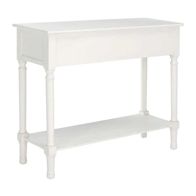 Carved Console Table with Drawers and Shelf 12