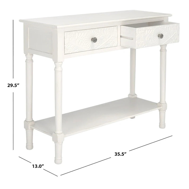 SAFAVIEH Leonia Console Table with 2 Drawers - Dimensions: 35.5" W x 13" L x 29.5" H 15