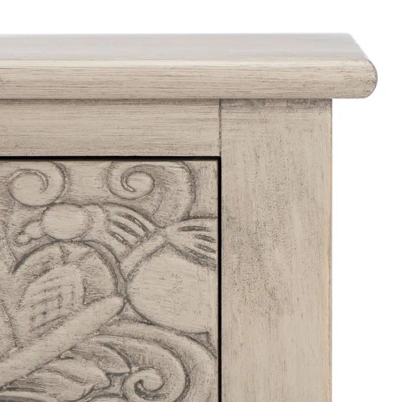 Carved Console Table with Drawers and Shelf 25