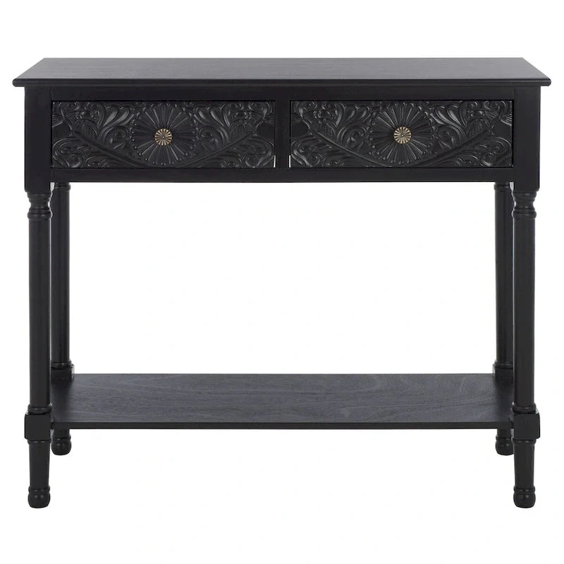SAFAVIEH Leonia Console Table with 2 Drawers - Dimensions: 35.5" W x 13" L x 29.5" H 28
