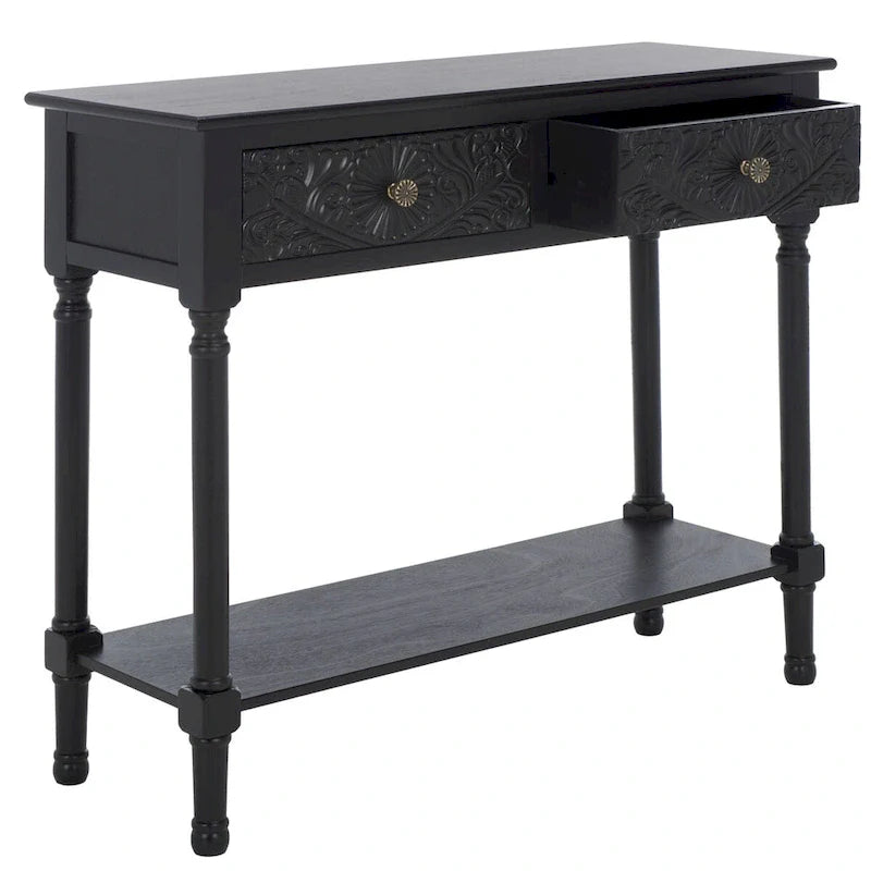 SAFAVIEH Leonia Console Table with 2 Drawers - Dimensions: 35.5" W x 13" L x 29.5" H 34