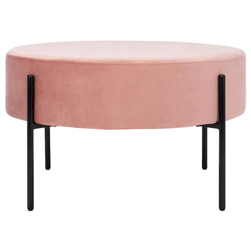 SAFAVIEH Shianne Round Velvet Cocktail Ottoman Table 32