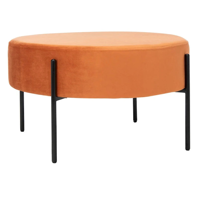SAFAVIEH Shianne Round Velvet Cocktail Ottoman Table 6