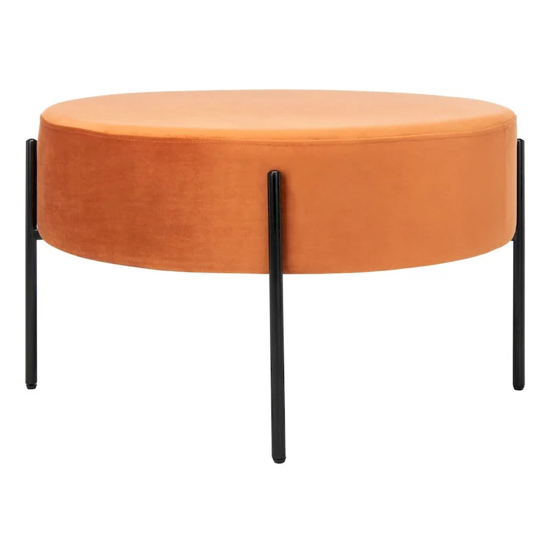 SAFAVIEH Shianne Round Velvet Cocktail Ottoman Table 7