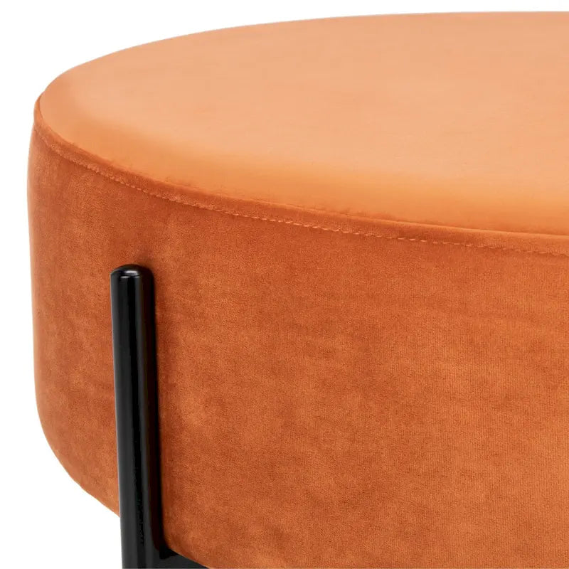 SAFAVIEH Shianne Round Velvet Cocktail Ottoman Table 9