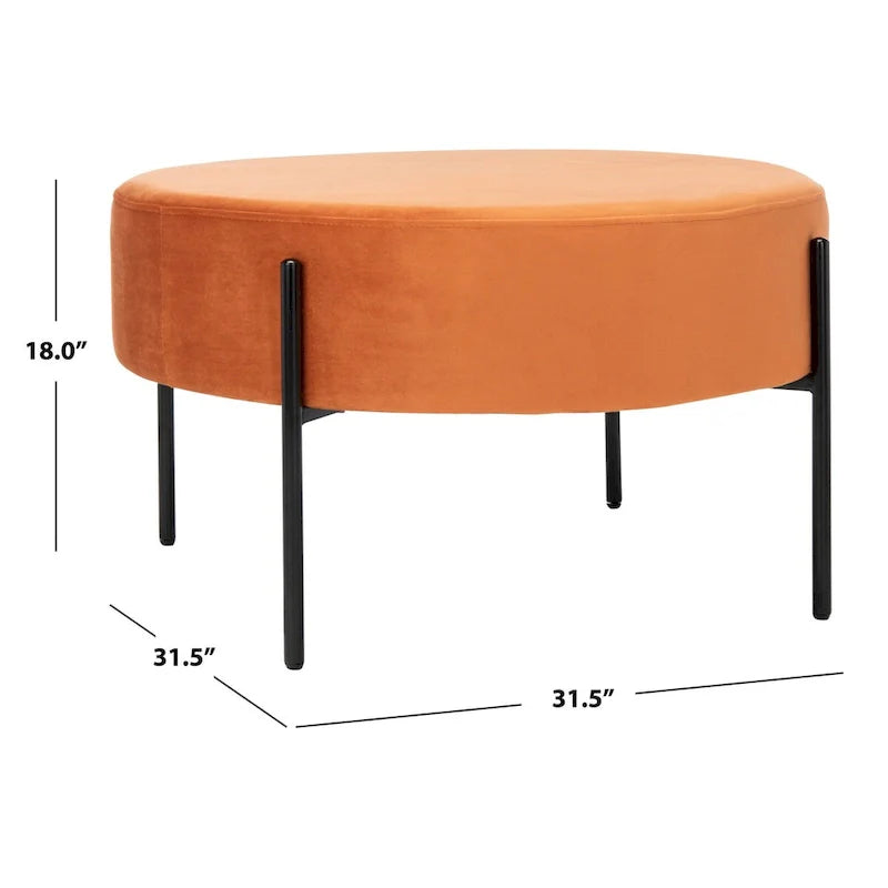 SAFAVIEH Shianne Round Velvet Cocktail Ottoman Table 10