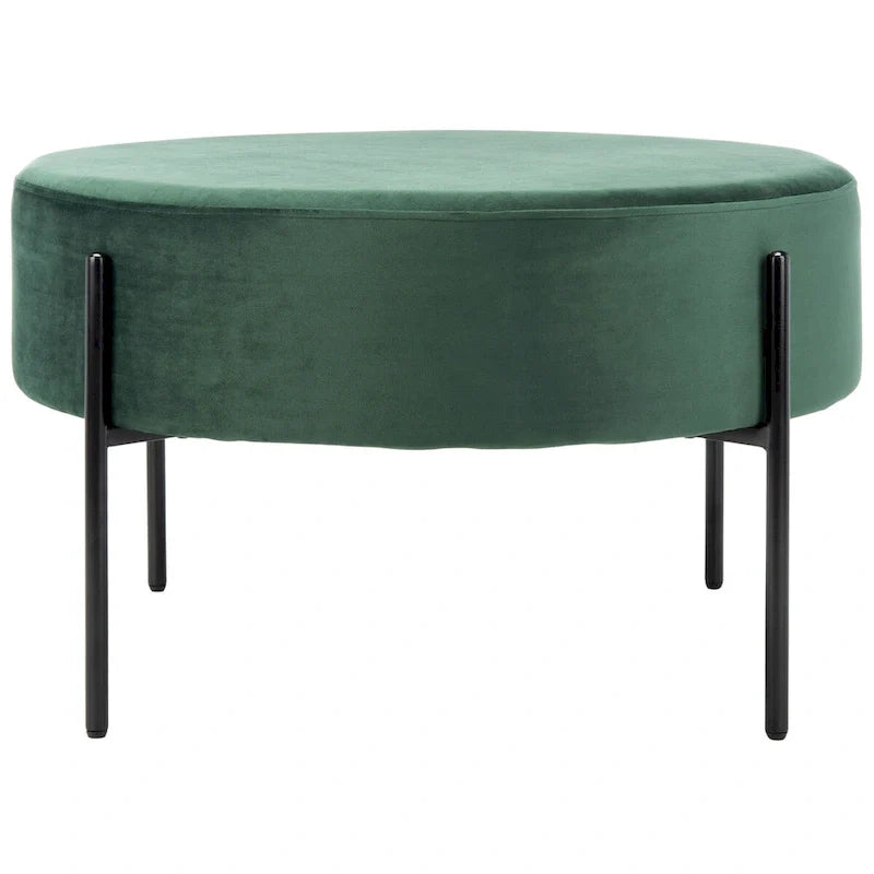 SAFAVIEH Shianne Round Velvet Cocktail Ottoman Table 12
