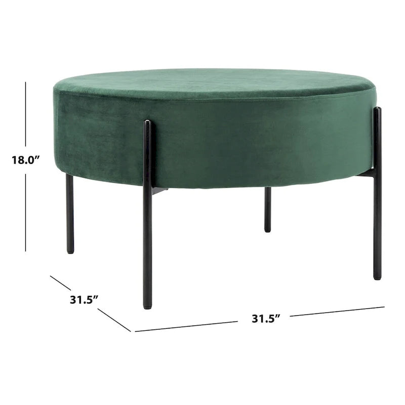 SAFAVIEH Shianne Round Velvet Cocktail Ottoman Table 17