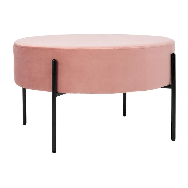 SAFAVIEH Shianne Round Velvet Cocktail Ottoman Table 19