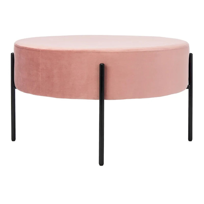 SAFAVIEH Shianne Round Velvet Cocktail Ottoman Table 20