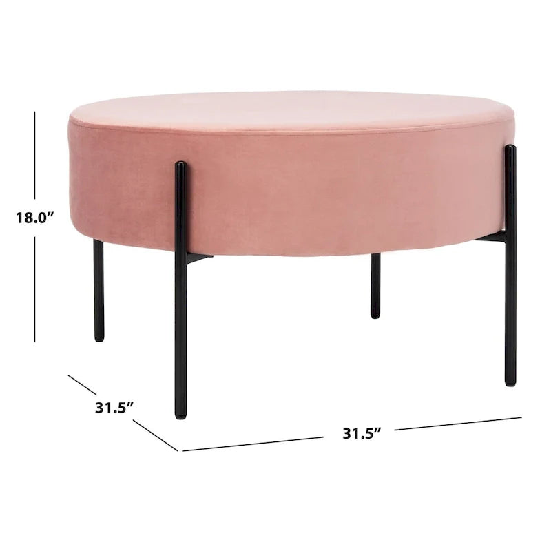 SAFAVIEH Shianne Round Velvet Cocktail Ottoman Table 23