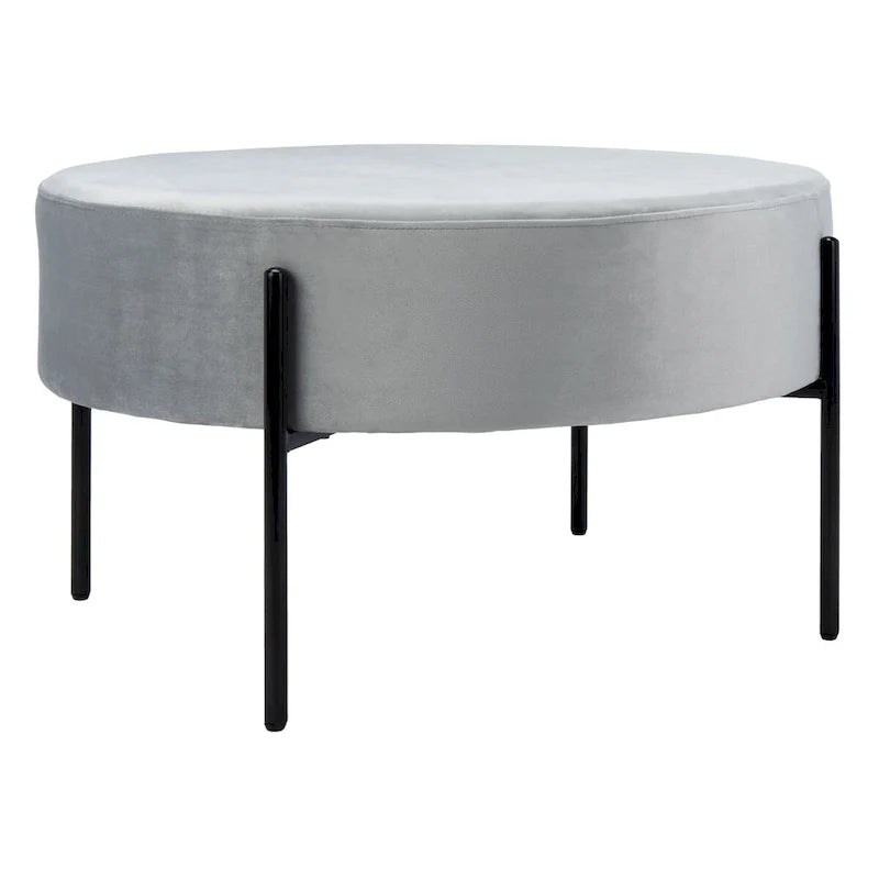 SAFAVIEH Shianne Round Velvet Cocktail Ottoman Table 25