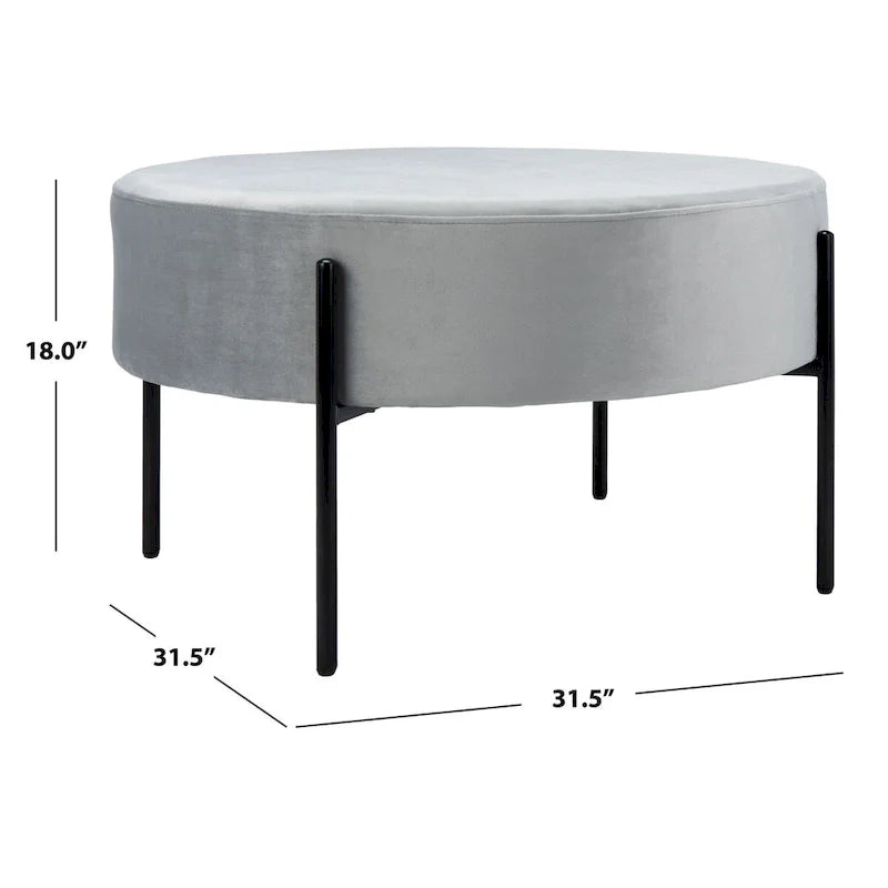 SAFAVIEH Shianne Round Velvet Cocktail Ottoman Table 29