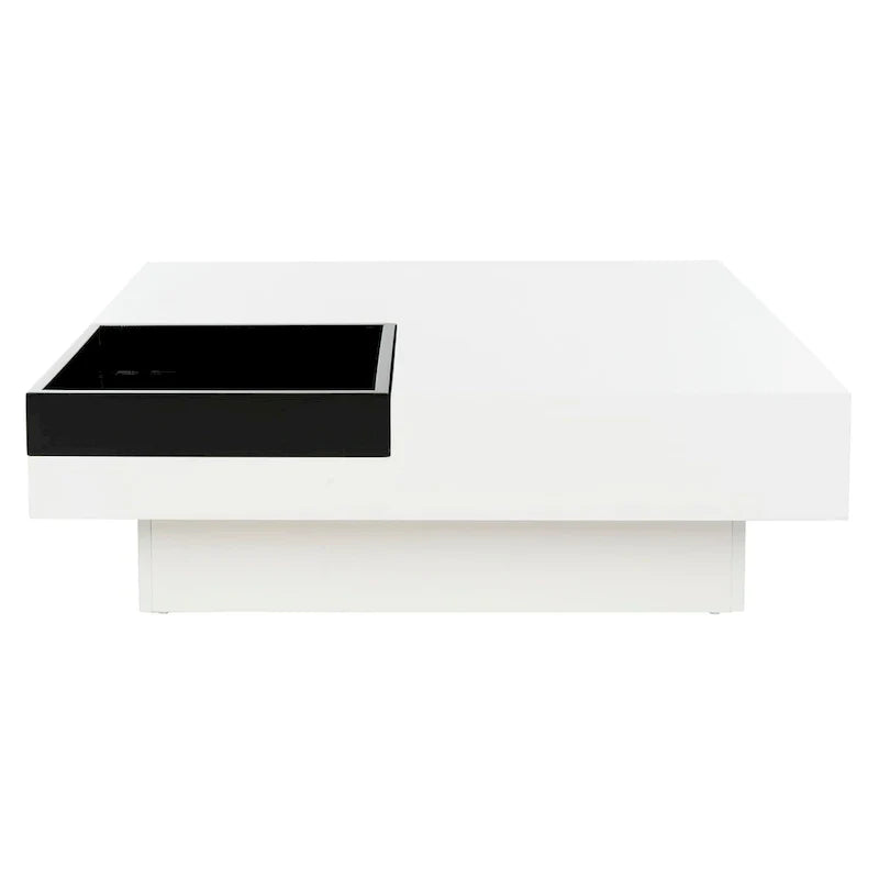 SAFAVIEH Phylis White and Black Coffee Table - Dimensions: 35.4" x 35.4" x 11.8" 2