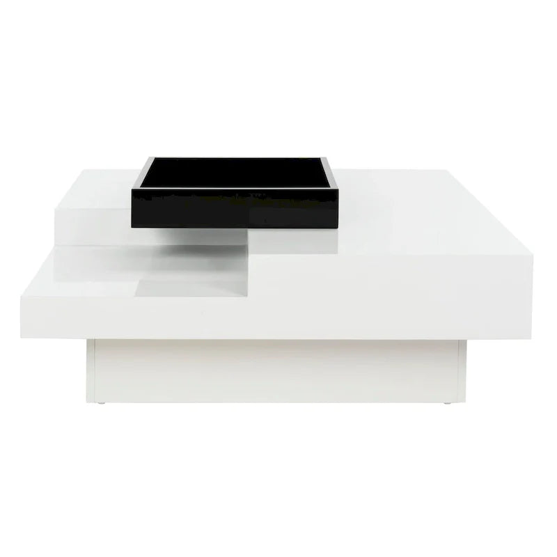 SAFAVIEH Phylis White and Black Coffee Table - Dimensions: 35.4" x 35.4" x 11.8" 3