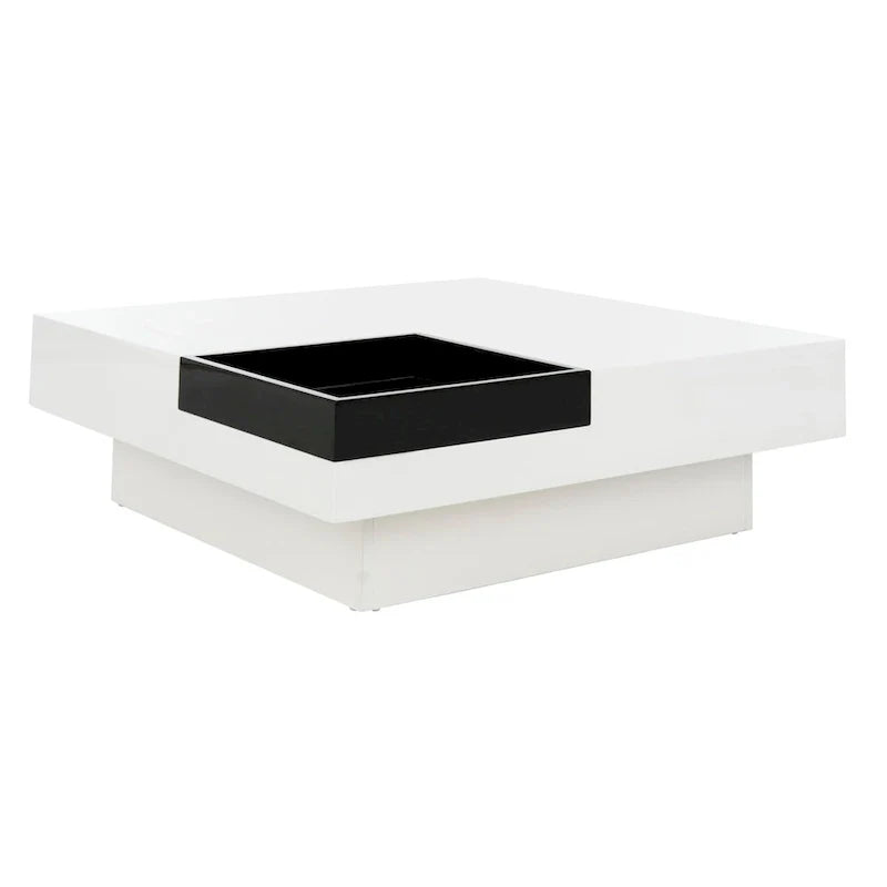 SAFAVIEH Phylis White and Black Coffee Table - Dimensions: 35.4" x 35.4" x 11.8" 4