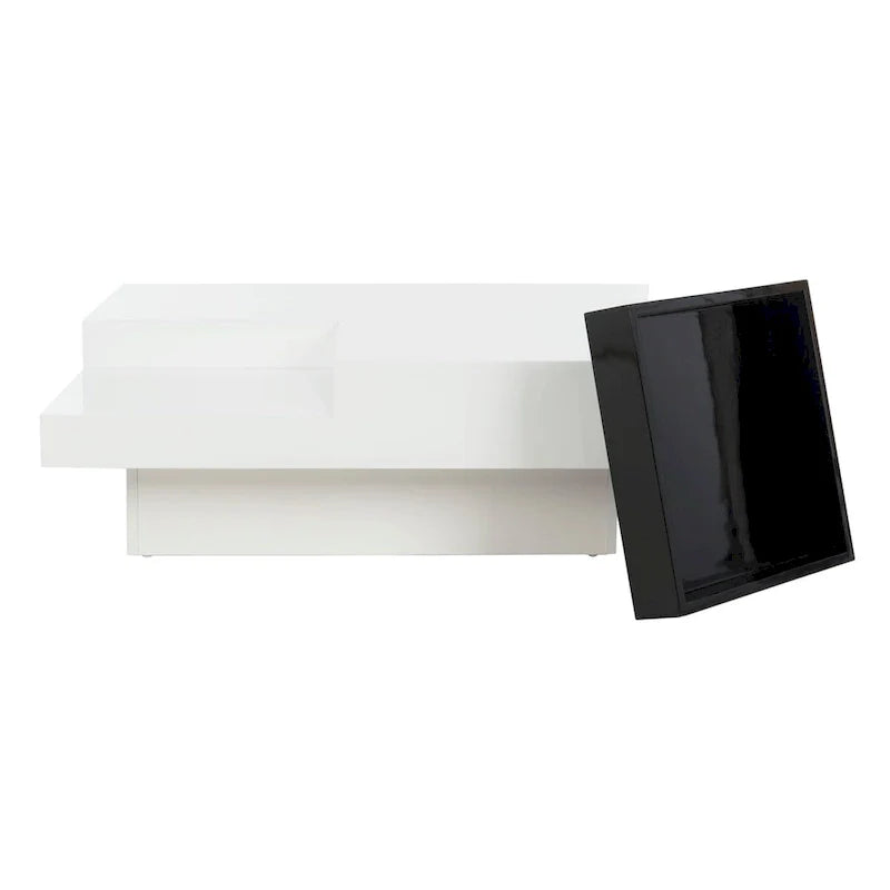 SAFAVIEH Phylis White and Black Coffee Table - Dimensions: 35.4" x 35.4" x 11.8" 5